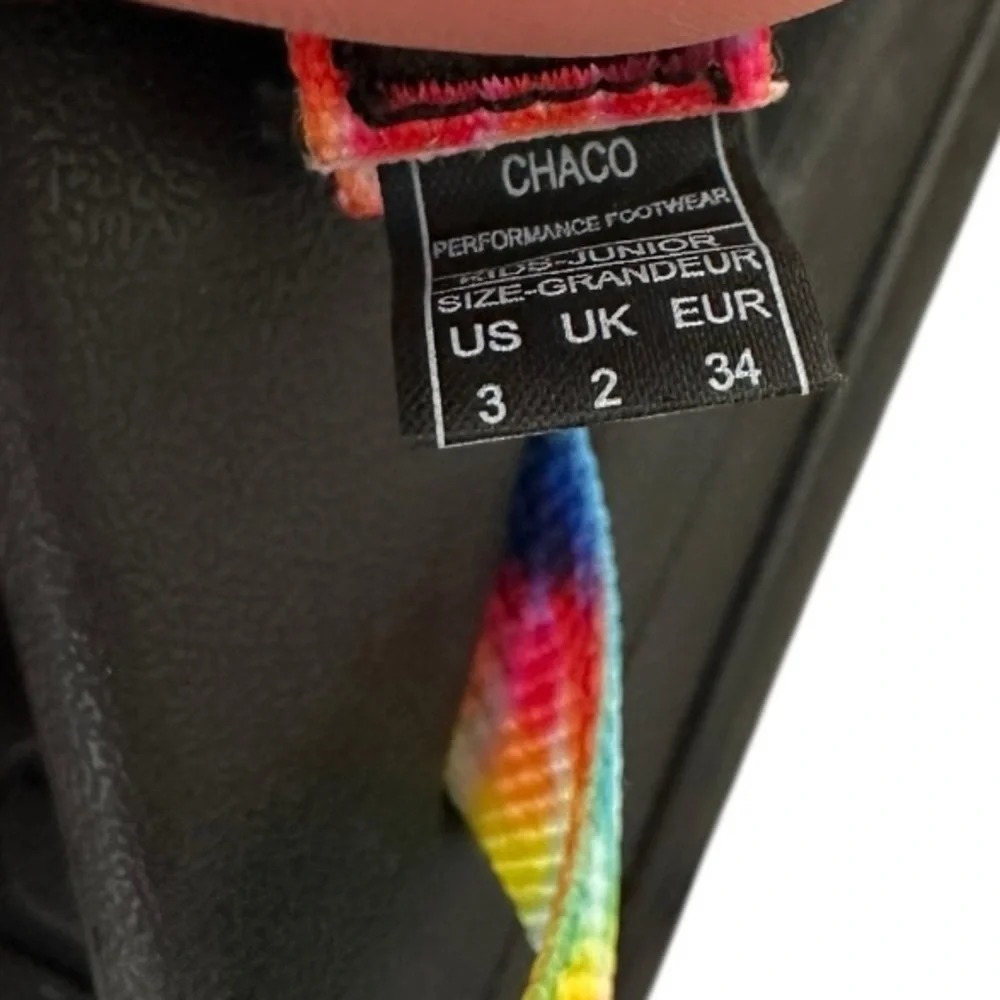 Chaco Unisex Kids Junior Chillos Sports Rainbow Tie Dye Strappy Size 3 - Picture 5 of 5